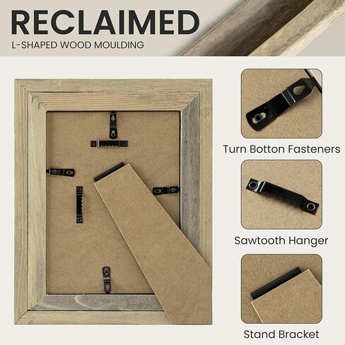 إطار صورة Fun Memories Rustic مقاس 11 × 14، إطار صورة خشبي مع مجموعة زجاج شبكي عالي الدقة، إطار خشبي بنمط المزرعة للتركيب على الحائط أو عرض الطاولة لملصقات الصور (أبيض متعثر) in Saudi Arabia