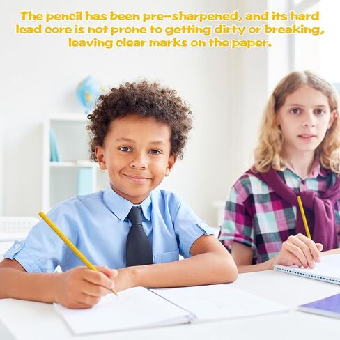 24 قطعة من أقلام الرصاص الملونة باللون الأصفر، مجموعة أقلام رصاص فنية خشبية احترافية تم شحذها مسبقًا للفنانين | لوازم رسم ممتازة للرسم (أصفر) in Kuwait