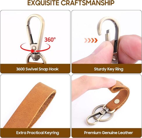 UpLook النايلون والجلود مفتاح سلسلة مخطط سلسلة مفاتيح قصيرة مع 3 حلقات المفاتيح مفتاح أنيق فوب حامل مفتاح السيارة منظم مفاتيح المنزل in Kuwait