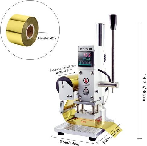 Digital Embossing Machine,DIY Digital Automatic Leather Hot Foil Stamping Machine,Manual Embossing Tool Creasing Wood Paper PVC Card Press Printer,Multifunctional Logo Emb(L) in Saudi Arabia