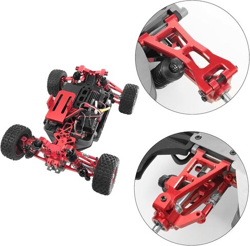 Aluminum Upgrade Kit, Front Rear Suspension Arms, Steering Knuckles & Hubs, R168Z Bearings for 1/16 MJX Hyper GO H16BM H16GT H16DR 16208 16209 16210 RC Truck Car Accessories Parts (Rde) in Saudi Arabia