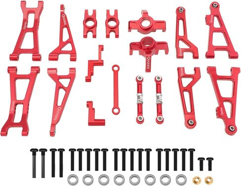 Aluminum Upgrade Kit, Front Rear Suspension Arms, Steering Knuckles & Hubs, R168Z Bearings for 1/16 MJX Hyper GO H16BM H16GT H16DR 16208 16209 16210 RC Truck Car Accessories Parts (Rde) in Saudi Arabia