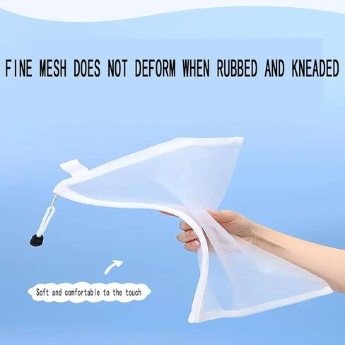 10Pieces Nylon Zipper Mesh Pouch,A4 Letter Size,Durable Document Bags for Office,Puzzle,Board Games,Travel Accessories (White) in Saudi Arabia