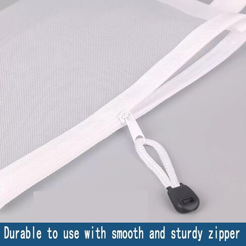 10Pieces Nylon Zipper Mesh Pouch,A4 Letter Size,Durable Document Bags for Office,Puzzle,Board Games,Travel Accessories (White) in Saudi Arabia