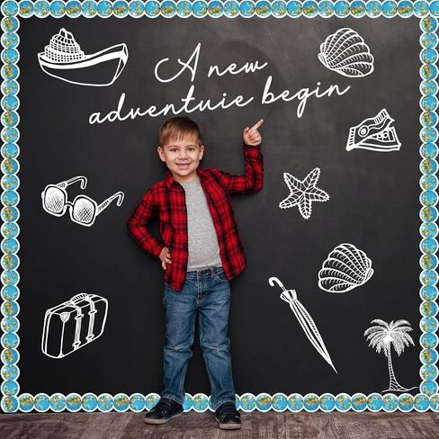 67ft Travel The Map Globes Bulletin Board Borders World Map Bulletin Board Decorations Adventure Awaits Sign Travel Trim Border Decor Earth Globe Border for School Classroom Party Wall Decor in Saudi Arabia