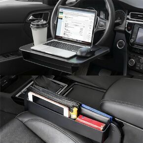 2 In 1 Car Steering Wheel Tray, Universal Steering Wheel Desk With Car Seat Gap Filler Organizer in-Between Seat Organizer For Laptop, Eating, Writing Work Road Trip in Kuwait