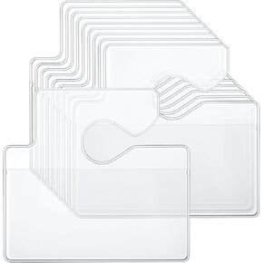 10 Pcs Horizontal Clear Parking Permit Holder, Parking Permit Hang Tag Rear View Mirror Hanger Car Parking Lot Pass Parking Permits Card Holder for Car Trucks SUVs Passes, Permits in Saudi Arabia
