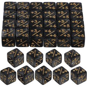 30Pcs Token Dice Counters D6 Plus Dice Set Acrylic Board Game Accessory Compatible with MTG TCG Card Games and Education Accessories (Black) in Kuwait