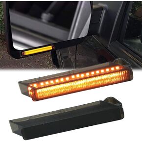2 قطعة LED مرآة متسلسلة بدوره إشارة ضوء الجمعية متوافق مع 2009 2010 2011 2012 2013 2014 Ford F150، لـ 2010-2014 Ford Raptor، أضواء كهرمانية للعدسة المدخنة، جانب السائق والراكب in Kuwait