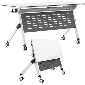 Folding Conference Table, Mobile Training Table with Silent Wheels, Large Wood Training Table, Meeting Mobile Combined Desk, for Office Conference Room Classroom, Modular,4 Pack,47x20x30 Inch in Saudi Arabia