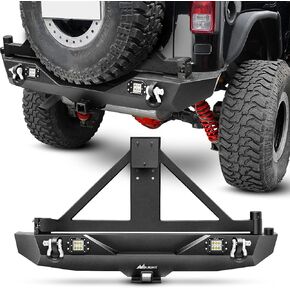 مجموعة Nilight الأمامية + الخلفية متوافقة مع 2007-2018 Jeep Wrangler JK، ممتص الصدمات الزاحف الصخري مع جهاز استقبال وصلة الجر وأضواء LED مطورة من Nilight على الطرق الوعرة باللون الأسود in Saudi Arabia
