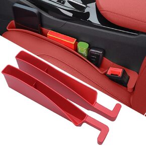 Car Seat Gap Filler Organizer Universal for Car SUV Truck Accessories, 2 Pack Auto Seat Side Gap Plug Strip Gap Blocker & Seat Catcher with Dual Storage & Belt Slot in Between Seat and Console, Beige in Saudi Arabia