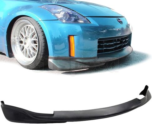 Compatible with/Replacement for Front Bumper Lip, SP Style PU Front Lip Spoiler Black, Fits 2006 2007 2008 2009 Nissan 350Z Fairlady Z Z33 in Saudi Arabia