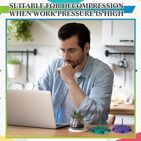 قطعتان من مقابض النجوم الحسية الموسعة المطبوعة ثلاثية الأبعاد، أدوات حسية كسورية مسدس حلزوني مضاد للإجهاد لتخفيف التوتر المكتبي هدية عيد الميلاد (6.69 × 6.69 بوصة) in Kuwait
