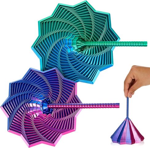 2 Pcs 3D Printed Expanded Sensory Fidget Star Handles, Fractal Fidget Hexagon Spiral Anti Stress Sensory Tools for Office Stress Relief Christmas Birthday Gift(6.69 x 6.69 Inch) in Saudi Arabia