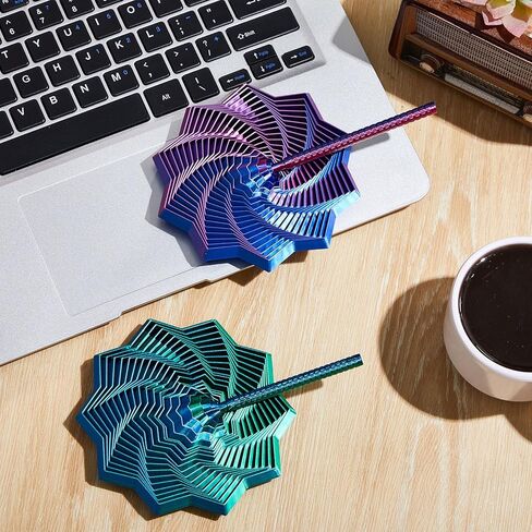 2 Pcs 3D Printed Expanded Sensory Fidget Star Handles, Fractal Fidget Hexagon Spiral Anti Stress Sensory Tools for Office Stress Relief Christmas Birthday Gift(6.69 x 6.69 Inch) in Saudi Arabia