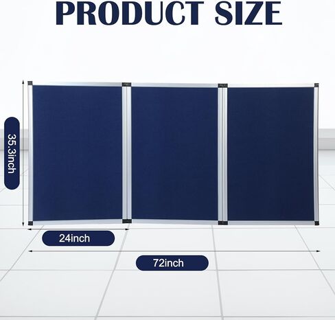 Sherr 3 Panel Trade Show Presentation Board, 72 x 35.3 inches Tri Fold Display Board, Black Single Sided Tabletop Display, Folding Panel for Trade Show Table Top in Saudi Arabia