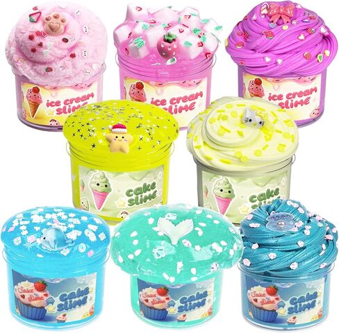 Sunool 8 Packs Mixed Cloud Galaxy Butter Slime Kit, Non Sticky, Super Soft Sludge Toy, Birthday Gifts, Party Favor for Girls & Boys in Saudi Arabia