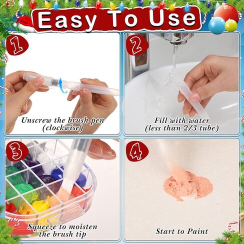 Marspark 46 Pcs Christmas Magic Foam Texture Painting Kit with 40 Foam Texture Paper 6 Water Brush Pens 3D Effect DIY Blank Christmas Tree Hanging Ornaments for Xmas Gifts DIY Craft Party Supplies in Saudi Arabia