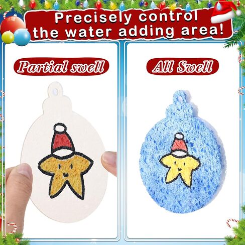 Marspark 46 Pcs Christmas Magic Foam Texture Painting Kit with 40 Foam Texture Paper 6 Water Brush Pens 3D Effect DIY Blank Christmas Tree Hanging Ornaments for Xmas Gifts DIY Craft Party Supplies in Saudi Arabia