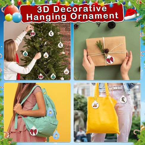 Marspark 46 Pcs Christmas Magic Foam Texture Painting Kit with 40 Foam Texture Paper 6 Water Brush Pens 3D Effect DIY Blank Christmas Tree Hanging Ornaments for Xmas Gifts DIY Craft Party Supplies in Saudi Arabia