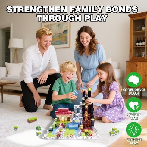 200 PCS Magnetic Building Blocks with 15 LED Light-Up Blocks (Replaceable Battery)&Foldable Magnetic Board,STEM Educational Magnet Cube Set,Creative Construction Toy Gift for Kids (Boys&Girls Ages 3+) in Saudi Arabia