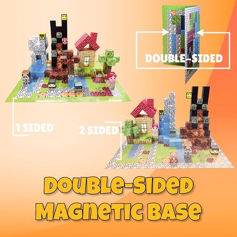 200 PCS Magnetic Building Blocks with 15 LED Light-Up Blocks (Replaceable Battery)&Foldable Magnetic Board,STEM Educational Magnet Cube Set,Creative Construction Toy Gift for Kids (Boys&Girls Ages 3+) in Saudi Arabia