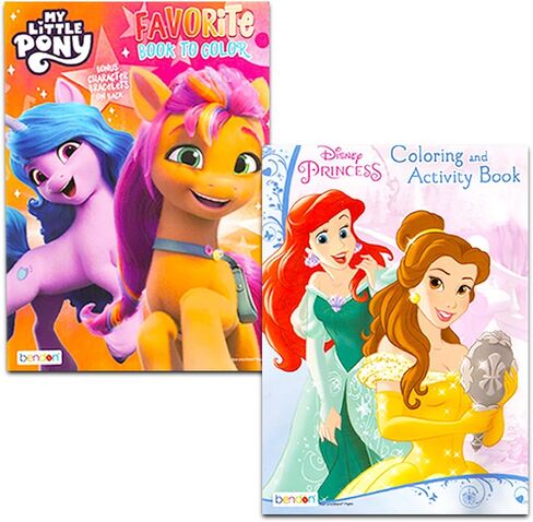 Bulk Assorted Coloring Books for Girls - Bundle with 12 Coloring Books Featuring Disney, Hello Kitty, My Little Pony, Plus More | Themed Coloring Activities for Kids in Saudi Arabia