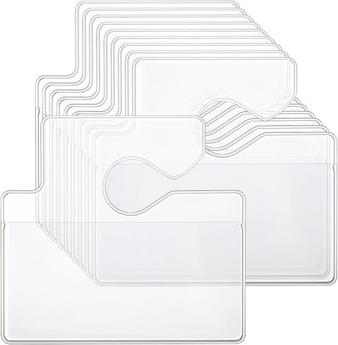 10 Pcs Horizontal Clear Parking Permit Holder, Parking Permit Hang Tag Rear View Mirror Hanger Car Parking Lot Pass Parking Permits Card Holder for Car Trucks SUVs Passes, Permits in Saudi Arabia