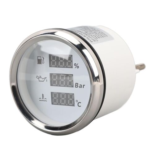 52mm Digital Marine Gauge – Oil Level, Oil Pressure & Water Temperature Meter with Backlight for Boats, Yachts, RVs, Trucks (Black Dial Black Cover) in Saudi Arabia