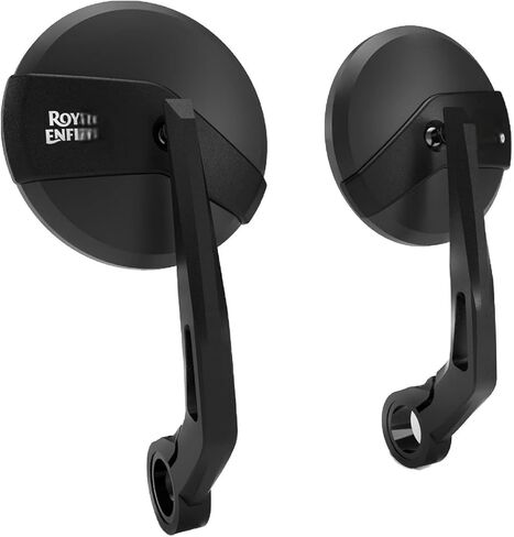 Round Rear View Side Handle Bar End Mirror Convex Glass Compatible with Royal-Enfield Classic Reborn 350 Interceptor 650 Meteor 350 Hunter 350 Himalayan Super Meteor 650 (2018-23 Model) in Saudi Arabia