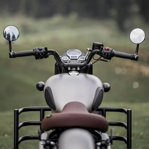 Round Rear View Side Handle Bar End Mirror Convex Glass Compatible with Royal-Enfield Classic Reborn 350 Interceptor 650 Meteor 350 Hunter 350 Himalayan Super Meteor 650 (2018-23 Model) in Saudi Arabia