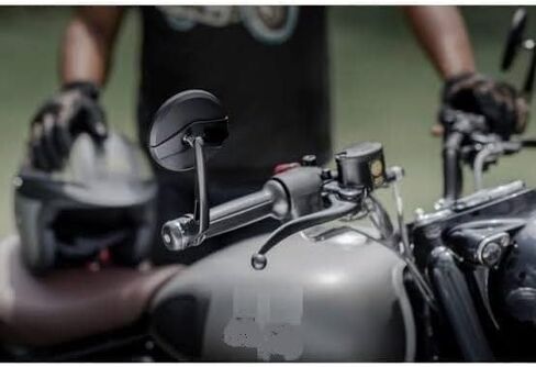 Round Rear View Side Handle Bar End Mirror Convex Glass Compatible with Royal-Enfield Classic Reborn 350 Interceptor 650 Meteor 350 Hunter 350 Himalayan Super Meteor 650 (2018-23 Model) in Saudi Arabia