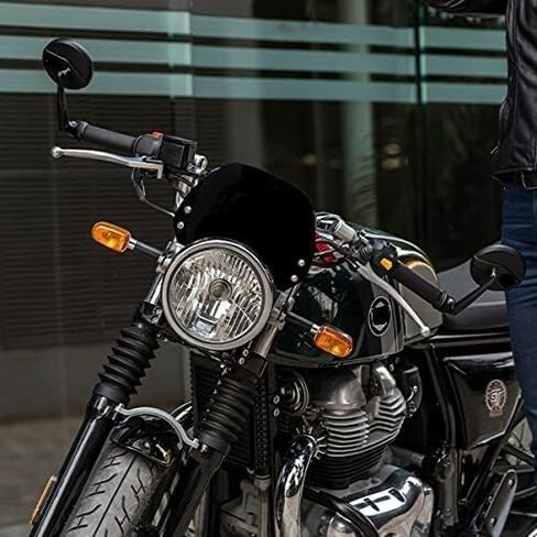 Round Rear View Side Handle Bar End Mirror Convex Glass Compatible with Royal-Enfield Classic Reborn 350 Interceptor 650 Meteor 350 Hunter 350 Himalayan Super Meteor 650 (2018-23 Model) in Saudi Arabia