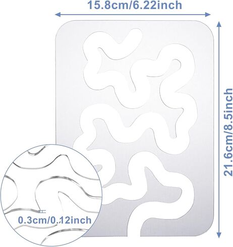 Meander Quilting Template, Acrylic Ruler for Motion Quilting, Transparent Stencil Guide for Domestic & Industrial Sewing Machines in Saudi Arabia