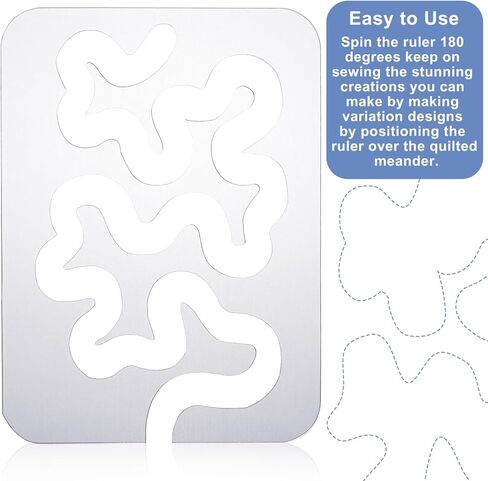 Meander Quilting Template, Acrylic Ruler for Motion Quilting, Transparent Stencil Guide for Domestic & Industrial Sewing Machines in Saudi Arabia