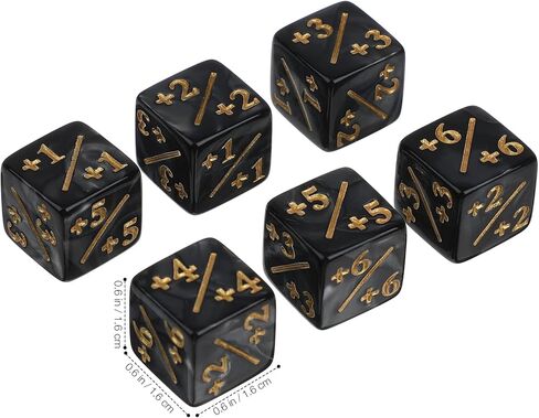 30Pcs Token Dice Counters D6 Plus Dice Set Acrylic Board Game Accessory Compatible with MTG TCG Card Games and Education Accessories (Black) in Kuwait