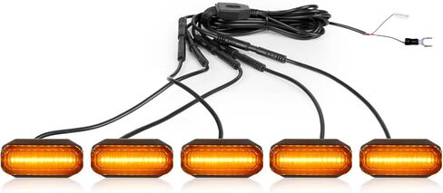 مصابيح شبكية LED RGB متوافقة مع 2024 2025 Jeep Wrangler JL JLU Gladiator JT، 5 قطع من مصابيح الشواية الأمامية المتغيرة الألوان، التحكم في التطبيق، مزامنة الموسيقى، مقاومة للماء IP68، تركيب سهل التوصيل والتشغيل in Saudi Arabia