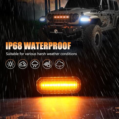 مصابيح شبكية LED RGB متوافقة مع 2024 2025 Jeep Wrangler JL JLU Gladiator JT، 5 قطع من مصابيح الشواية الأمامية المتغيرة الألوان، التحكم في التطبيق، مزامنة الموسيقى، مقاومة للماء IP68، تركيب سهل التوصيل والتشغيل in Saudi Arabia
