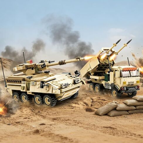 مجموعات بناء المركبات العسكرية لقاذفة الصواريخ وسترايك من HIMARS، 915 قطعة من مجموعة نماذج دبابة الجيش المدرعة المتوافقة مع ليغو. ألعاب تعليمية تجميع ألعاب البناء للأولاد من سن 6 سنوات فما فوق in Saudi Arabia