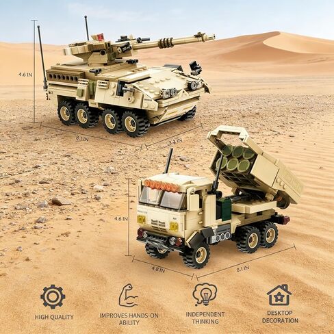 مجموعات بناء المركبات العسكرية لقاذفة الصواريخ وسترايك من HIMARS، 915 قطعة من مجموعة نماذج دبابة الجيش المدرعة المتوافقة مع ليغو. ألعاب تعليمية تجميع ألعاب البناء للأولاد من سن 6 سنوات فما فوق in Saudi Arabia