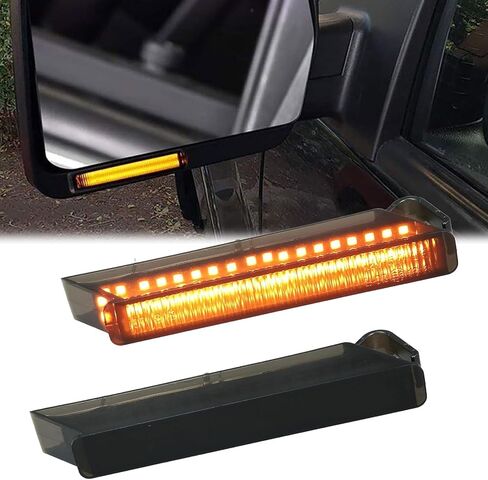 2 PCS LED Sequential Mirror Turn Signal Light Assembly Compatible with 2009 2010 2011 2012 2013 2014 Ford F150, For 2010-2014 Ford Raptor, Smoked Lens Amber Lights, Driver and Passenger Side in Saudi Arabia