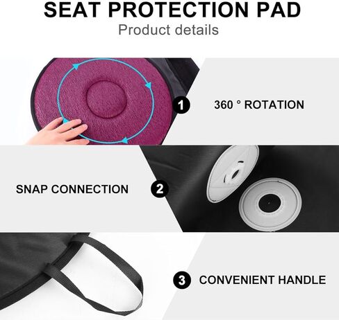 360 Degree Rotating Car Seat Cushion Swivel Pad with Non-Slip Base Breathable Comfort for Elderly Pregnant Mobility Assistance Home Office Use in Saudi Arabia