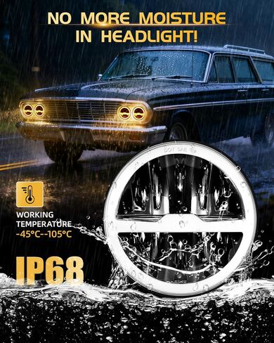 5 3/4 5.75 Inch LED Headlights 12V/24V Universal Daylight with Round Angel Eyes High/Low Switching 4 Light Modes LED Headlights with White Amber DRL for Motorcycle Car ATV UTV Truck Pickup 4PCS in Saudi Arabia