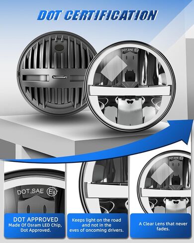 5 3/4 5.75 بوصة مصابيح LED أمامية 12 فولت/24 فولت ضوء نهاري عالمي مع عيون ملائكة مستديرة عالية/منخفضة التبديل 4 أوضاع إضاءة LED مع كهرمان أبيض DRL للدراجات النارية والسيارات ATV UTV شاحنة بيك اب 4 قطع in Kuwait
