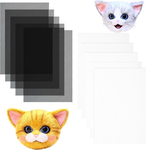 LXUEJIE 10 Pcs Fursuit Eyes Mesh 0.5mm, Plastic PVC Eye Mesh Sheets Waterproof Printable Meshs Sheet Blank Eye Meshs for Handicraft Making Mask Furry Cosplay Props Fursuit（11.81 x 8.27 in,White Black） in Saudi Arabia