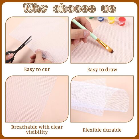LXUEJIE 10 Pcs Fursuit Eyes Mesh 0.5mm, Plastic PVC Eye Mesh Sheets Waterproof Printable Meshs Sheet Blank Eye Meshs for Handicraft Making Mask Furry Cosplay Props Fursuit（11.81 x 8.27 in,White Black） in Saudi Arabia