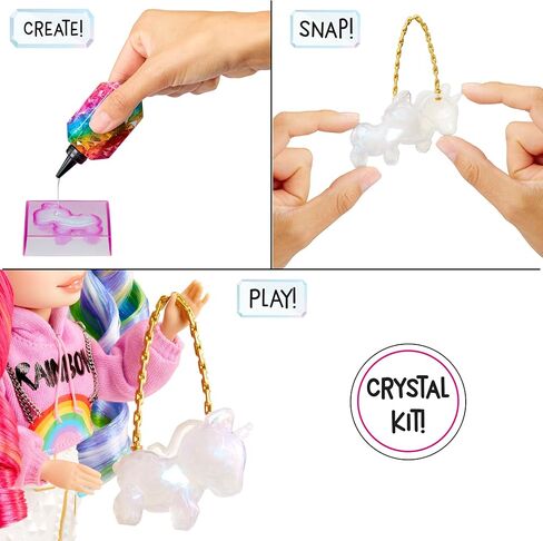RAINBOW HIGH Creative Crystals Amaya - 28 cm Rainbow Model Doll with Crystal Accessory DIY Kit, Ring for You, Resin Game, Gift for 8+ Years, Non-Edible in Saudi Arabia