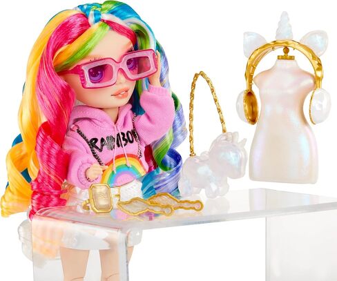 RAINBOW HIGH Creative Crystals Amaya - 28 cm Rainbow Model Doll with Crystal Accessory DIY Kit, Ring for You, Resin Game, Gift for 8+ Years, Non-Edible in Saudi Arabia