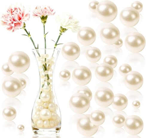 Elegant Vase Filler About 200 Crystal Clear Beads & ABS Simulated Pearls for Floral Arrangements, Wedding Centerpieces, and Home Deco (Red) in Kuwait